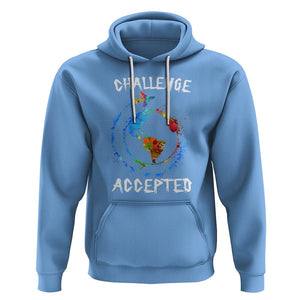 Travel Lover Hoodie Challenge Accepted World Map Traveling TS09 Carolina Blue Printyourwear