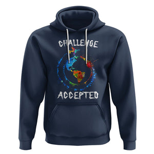 Travel Lover Hoodie Challenge Accepted World Map Traveling TS09 Navy Printyourwear