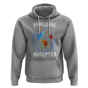 Travel Lover Hoodie Challenge Accepted World Map Traveling TS09 Sport Gray Printyourwear