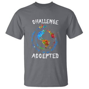 Travel Lover T Shirt Challenge Accepted World Map Traveling TS09 Charcoal Printyourwear