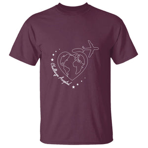 Travel Lover T Shirt Challenge Accepted World Map Traveling TS09 Maroon Printyourwear