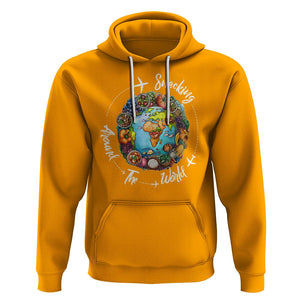 Travel For Food Lover Hoodie Snacking Around The World Traveling TS09 Gold Printyourwear