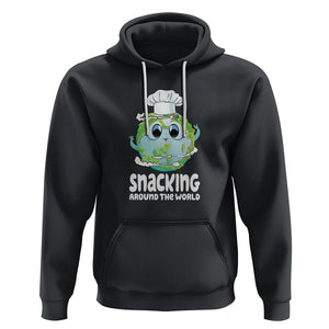 Travel For Food Lover Hoodie Snacking Around The World Traveling TS09 Black Printyourwear