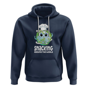 Travel For Food Lover Hoodie Snacking Around The World Traveling TS09 Navy Printyourwear