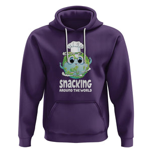 Travel For Food Lover Hoodie Snacking Around The World Traveling TS09 Purple Printyourwear