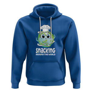 Travel For Food Lover Hoodie Snacking Around The World Traveling TS09 Royal Blue Printyourwear