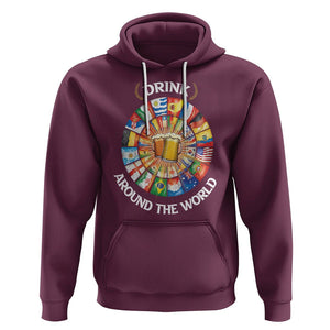 Travel For Beer Lover Hoodie Drinking Around The World Traveling TS09 Maroon Printyourwear