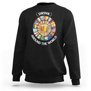 Travel For Beer Lover Sweatshirt Drinking Around The World Traveling TS09 Black Printyourwear