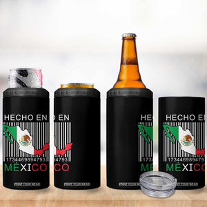 Mexican Pride 4 in 1 Can Cooler Tumbler Hecho En Mexico Flag Barcode TS09 Print Your Wear