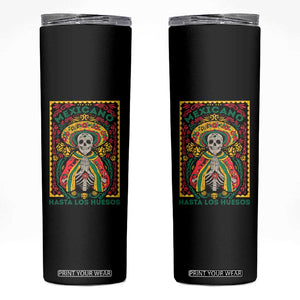 Mexican Pride Skinny Tumbler Mexicano Hasta Los Huesos Skeleton Sombrero TS09 Black Print Your Wear