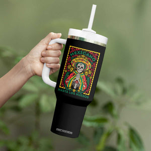 Mexican Pride Tumbler With Handle Mexicano Hasta Los Huesos Skeleton Sombrero TS09 Print Your Wear