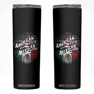 American Grown With Mexican Roots Skinny Tumbler TS09 Black Print Your Wear