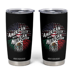 American Grown With Mexican Roots Tumbler Cup TS09 Black Print Your Wear