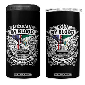 Mexican By Blood American By Birth Patriot By Choice 4 in 1 Can Cooler Tumbler TS09 One Size: 16 oz Black Print Your Wear