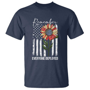 Red Friday T Shirt Remember Everyone Deployed American Flag Sunflower TS09 Navy Print Your Wear