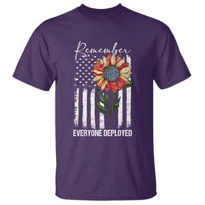 Red Friday T Shirt Remember Everyone Deployed American Flag Sunflower TS09 Purple Print Your Wear