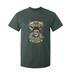 Pirate T Shirt For Kid Let The Pirate Shenanigans Begin TS09 Dark Forest Green Print Your Wear
