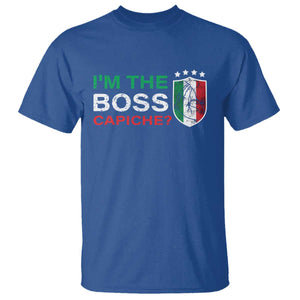 Funny Italian T Shirt I'm The Boss Capiche TS09 Royal Blue Print Your Wear