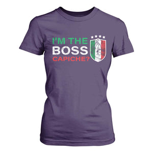Funny Italian T Shirt For Women I'm The Boss Capiche TS09 Purple Print Your Wear