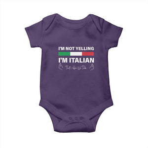 Funny Italian Baby Onesie I'm Not Yelling I'm Italian TS09 Purple Print Your Wear