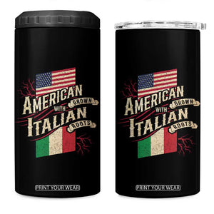 American Grown Italian Roots Patriot 4 in 1 Can Cooler Tumbler TS09 One Size: 16 oz Black Print Your Wear