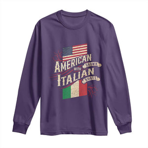 American Grown Italian Roots Patriot Long Sleeve Shirt TS09 Purple Print Your Wear