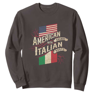 American Grown Italian Roots Patriot Sweatshirt TS09 Dark Chocolate Print Your Wear