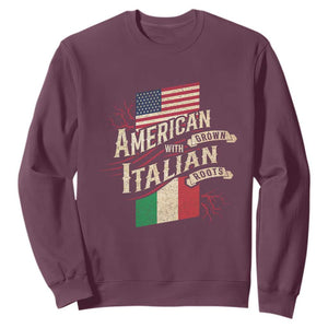 American Grown Italian Roots Patriot Sweatshirt TS09 Maroon Print Your Wear