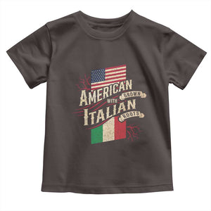 American Grown Italian Roots Patriot Toddler T Shirt TS09 Dark Chocolate Print Your Wear