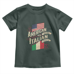 American Grown Italian Roots Patriot Toddler T Shirt TS09 Dark Forest Green Print Your Wear