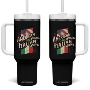 American Grown Italian Roots Patriot Tumbler With Handle TS09 One Size: 40 oz Black Print Your Wear