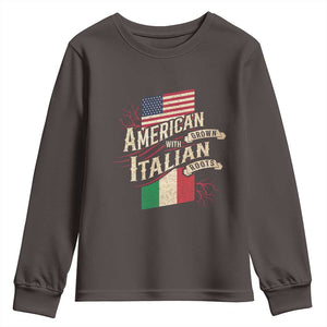 American Grown Italian Roots Patriot Youth Sweatshirt TS09 Dark Chocolate Print Your Wear