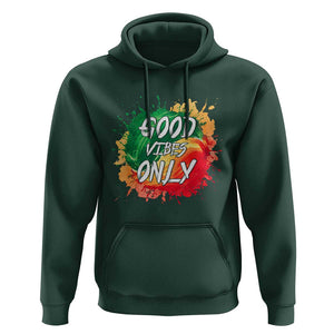 Good Vibes Only Rasta Reggae Jamaica Hoodie TS09 Dark Forest Green Print Your Wear