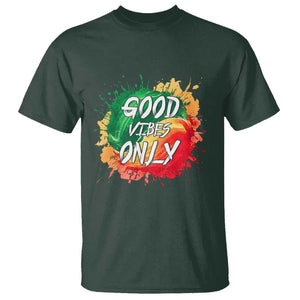 Good Vibes Only Rasta Reggae Jamaica T Shirt TS09 Dark Forest Green Print Your Wear