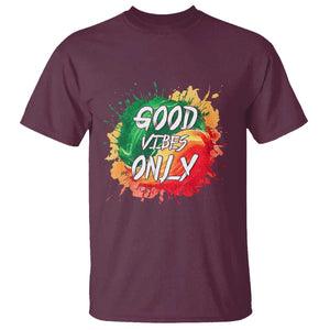 Good Vibes Only Rasta Reggae Jamaica T Shirt TS09 Maroon Print Your Wear