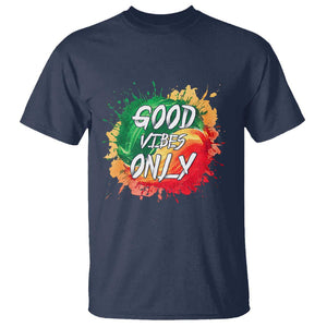 Good Vibes Only Rasta Reggae Jamaica T Shirt TS09 Navy Print Your Wear