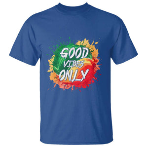 Good Vibes Only Rasta Reggae Jamaica T Shirt TS09 Royal Blue Print Your Wear