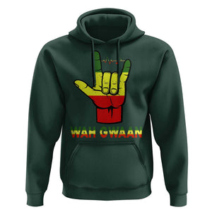 Reggae Lover Hoodie Wah Gwaan Jamaica jamaican TS09 Dark Forest Green Print Your Wear