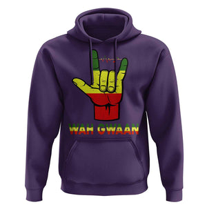 Reggae Lover Hoodie Wah Gwaan Jamaica jamaican TS09 Purple Print Your Wear