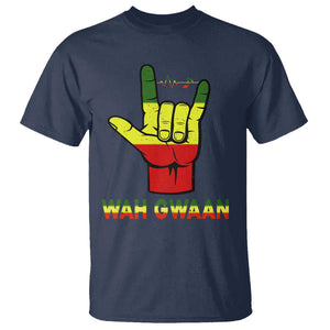 Reggae Lover T Shirt Wah Gwaan Jamaica jamaican TS09 Navy Print Your Wear