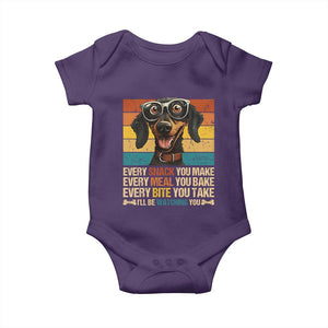 Funny Dog Lover Baby Onesie I'll Be Watching You TS09 Purple Print Your Wear