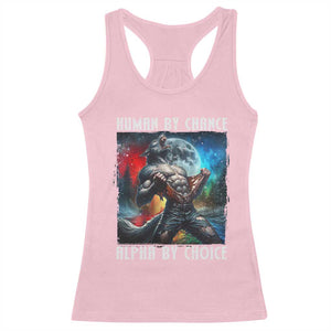 Alpha Wolf Racerback Tank Top Human By Chance Alpha By Choice TS09 Light Pink Print Your Wear