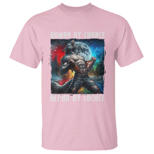 Alpha Wolf T Shirt Human By Chance Alpha By Choice TS09 Light Pink Print Your Wear