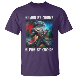 Alpha Wolf T Shirt Human By Chance Alpha By Choice TS09 Purple Print Your Wear