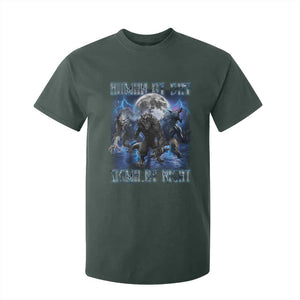 Alpha Wolf T Shirt For Kid Human By Day Sigma By Night TS09 Dark Forest Green Print Your Wear