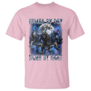 Alpha Wolf T Shirt Human By Day Sigma By Night TS09 Light Pink Print Your Wear