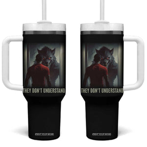 Alpha Wolf They Don't Understand Tumbler With Handle TS09 One Size: 40 oz Black Print Your Wear
