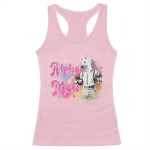 Funny Alpha Male Unicorn Racerback Tank Top TS09 Light Pink Print Your Wear