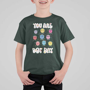 Christian Hippie Face You Are Dot Day T Shirt For Kid TS09 Dark Forest Green Print Your Wear