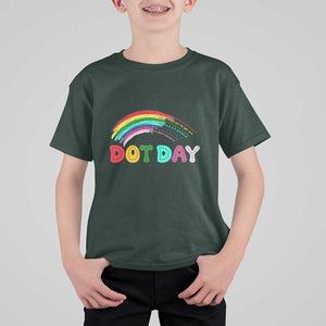 Rainbow Happy Dot Day T Shirt For Kid TS09 Dark Forest Green Print Your Wear